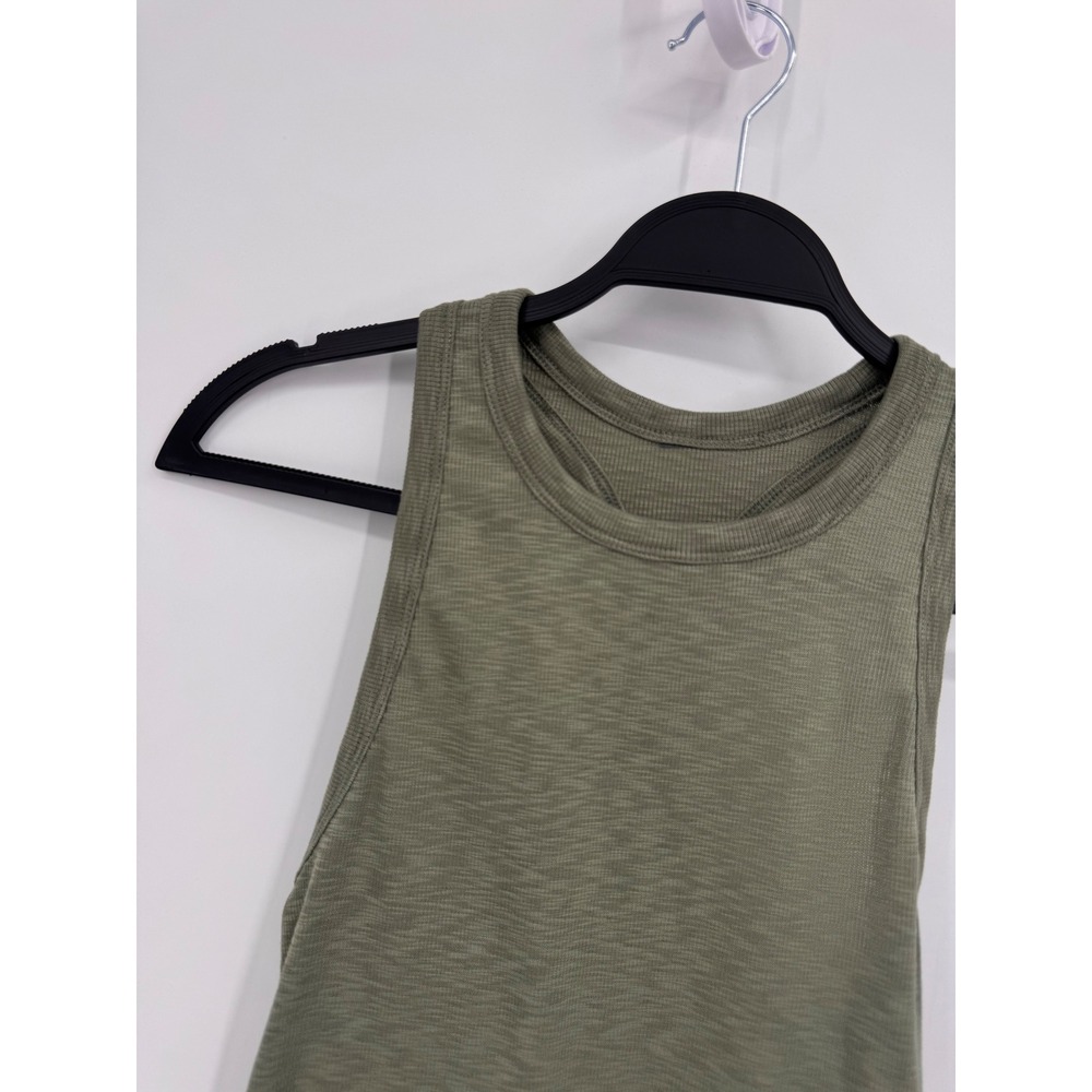 Vuori Sunrise High Neck Tank Women XS Green Racerback VW1012 Ribbed Activewear - Picture 2 of 7